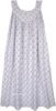 Lavender Vine White Sleeveless Cotton Night Dress