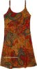 Golden Red Paisley Cotton Sleeveless Dress