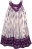 Eggplant and White Plus Size Beach Sundress in Tie Dye Print