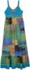 Blue Chill Bohemian Patchwork Long Maxi Dress