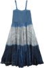 Blue Chill Bohemian Patchwork Long Maxi Dress