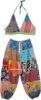 Dusky Brown Mixed Print Sleeveless Patchwork Dress