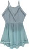Blue Ombre Surplice Neck Mini Boho Dress