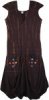 Long Hippie Dress Heavy Cotton Black Brown Tie Dye