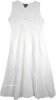 Pure White Cotton Boho Dress in Eyelet Fabric