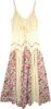 Milky White Rayon Dress with Vertical Floral Panels