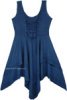 indigo Soft Western Rodeo Embroidered Handkerchief Hem Dress