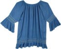 XL Ladies Rayon Bubble Sleeve Short Dress with Lace