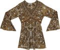 Vintage Green High Low Western Dress with Embroidery