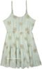 Turq Haze Shimmer Tiered Short Dress