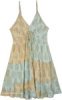 Sand and Aqua Shimmer Tiered Sundress