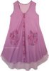Hippie Cotton Sundress in Lavender Double Layered