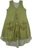 Champagne Double Layered Soft Cotton Short Dress 