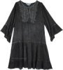 Spooky Gray Acid Wash Dress with Crochet Tie Front