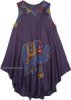 Elephant Applique Blue Sleeveless Trapeze Summer Dress