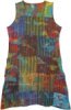 Rainbow Clouds Tie Dye Patchwork Sleeveless Dress