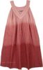 Matrix Ombre Sleeveless Cotton Dress with Embroidery