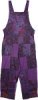 Biloba Purple Cotton Dungarees with Patchwork