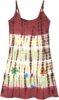 Rusty Brown Tie Dye Midi Length Jersey Cotton Dress