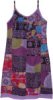 True Hippie Cotton Patchwork Sleeveless Dress in Purple