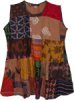 Deep Denim Blue Patchwork Tier Maxi Boho Skirt