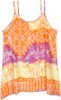 Orange Summer Printed Tie Dye Short Beach Dress