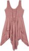 Mauve Pink High Low Western Dress with Embroidery