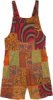 Rising Phoenix Tangerine Romper with Artsy Patchwork