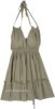 Olive Green Rayon Tiered Short Dress