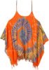 Vibrant Orange Swirl Tie Dye Short Dress