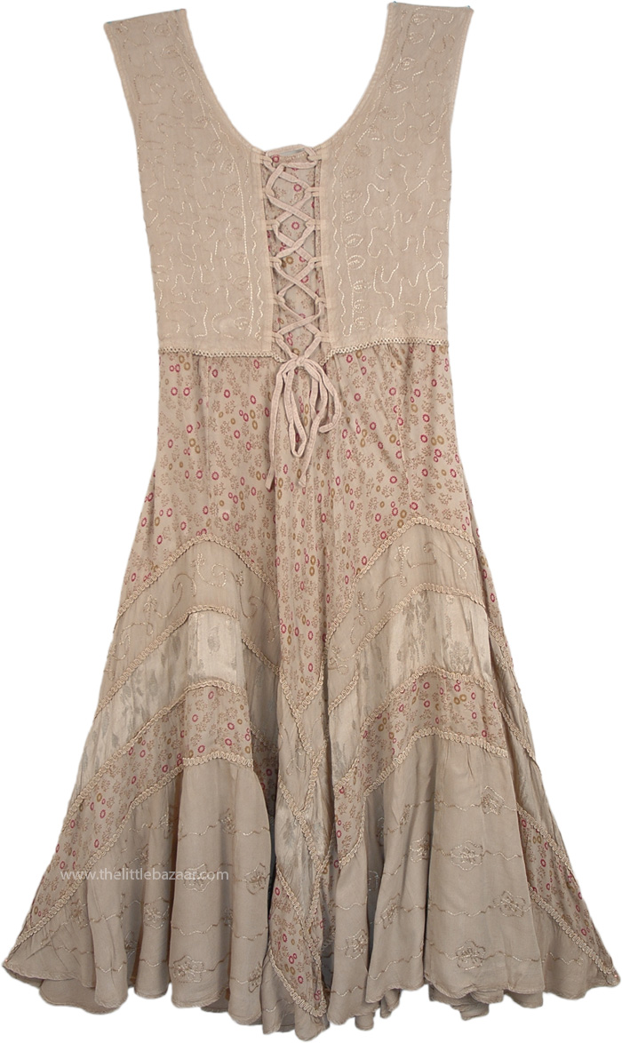 Bermuda Blue Gray Maiden Boho Rayon Dress Dresses Blue Sleeveless