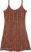 Terracotta Stripes Embroidered Summer Cotton Dress