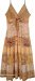 Golden Sunset Tiered Patchwork Maxi Dress