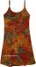 Golden Red Paisley Cotton Sleeveless Dress
