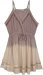 Beige Ombre Empire Waist Mini Boho Dress