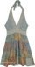 Coastal Paisley Patchwork Tiered Halter Neck Dress