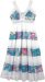 White Blue Floral Summer Long Dress