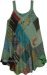 Emerald Mosaic Boho Patchwork Mid Length Dress
