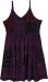 Plum Mosaic Tiered Patchwork Knee Length Dress