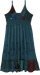 Peacock Lagoon Patchwork Boho Midi Sundress