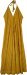 Marigold Frayed Backless Peasant Maxi Dress