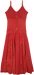 Fire Red Women Long Spaghetti Strap Dress