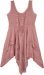 Mauve Pink High Low Western Dress with Embroidery