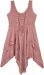 Mauve Pink High Low Western Dress with Embroidery