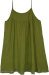 Olive Green Cotton Layered Mini Boho Slip Dress