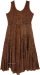 Cinnamon Coffee Boho Tank Dress with Embroidery