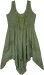 Vintage Green High Low Western Dress with Embroidery
