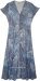 Blue Gray Paisley Button Up Cotton Long Dress