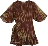 Amber Glow Wrap Around Butterfly Sleeve Sundress
