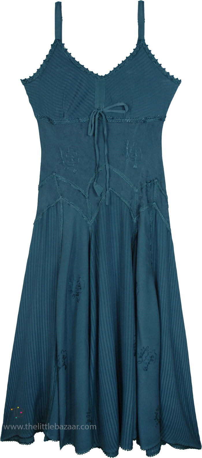 Peacock Green Western Renaissance Maxi Dress
